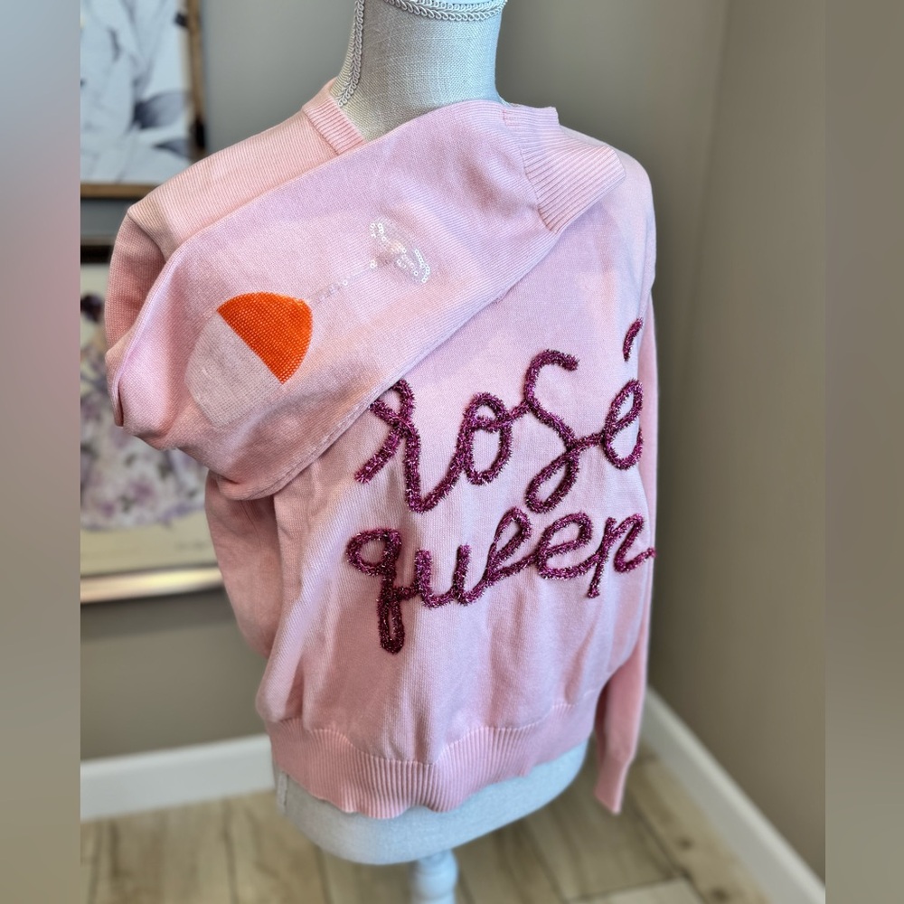 QUEEN OF SPARKLES Pink Rosé Queen Sweater
